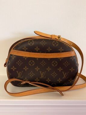 Vintage Louis Vuitton Monogram Blois Crossbody in Brown and Tan Leather